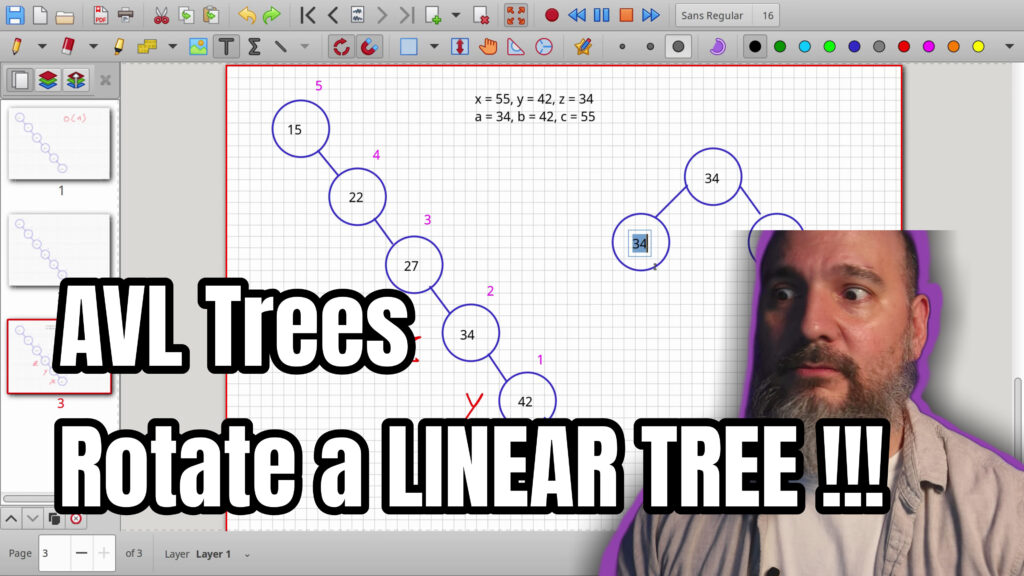 AVL Tree Rotations Practice: Balancing a Huge Linear Tree Step by Step